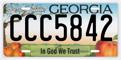 GA license plate CCC5842