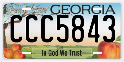 GA license plate CCC5843