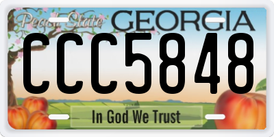 GA license plate CCC5848