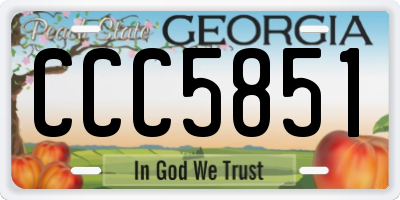 GA license plate CCC5851