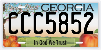 GA license plate CCC5852