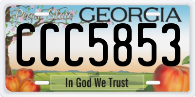 GA license plate CCC5853