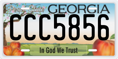 GA license plate CCC5856