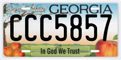 GA license plate CCC5857