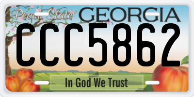 GA license plate CCC5862