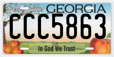 GA license plate CCC5863