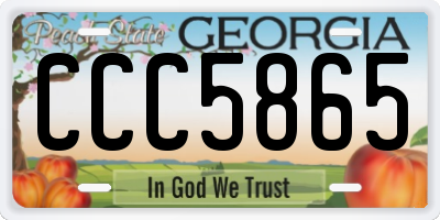 GA license plate CCC5865