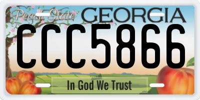 GA license plate CCC5866