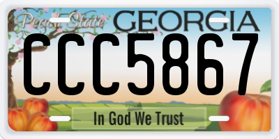 GA license plate CCC5867