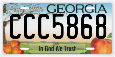 GA license plate CCC5868