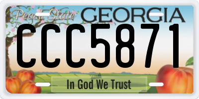 GA license plate CCC5871