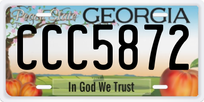 GA license plate CCC5872