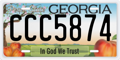 GA license plate CCC5874