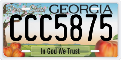 GA license plate CCC5875