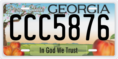 GA license plate CCC5876