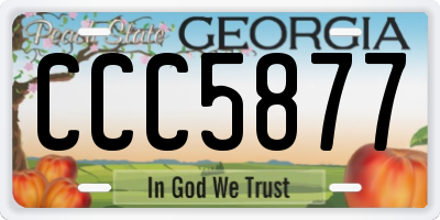 GA license plate CCC5877