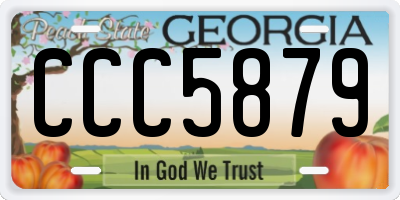 GA license plate CCC5879