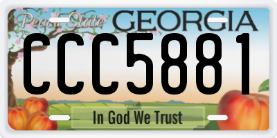 GA license plate CCC5881