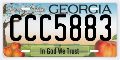 GA license plate CCC5883