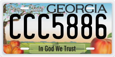 GA license plate CCC5886