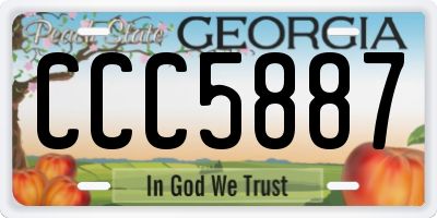 GA license plate CCC5887
