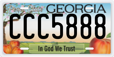 GA license plate CCC5888