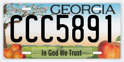 GA license plate CCC5891
