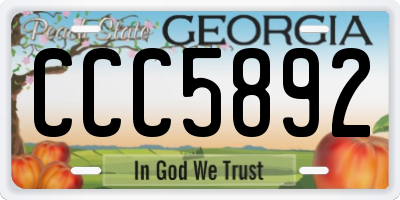 GA license plate CCC5892