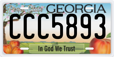 GA license plate CCC5893