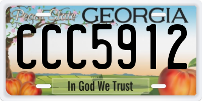 GA license plate CCC5912
