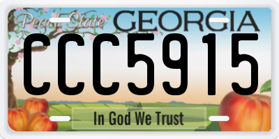 GA license plate CCC5915