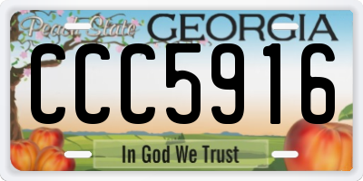 GA license plate CCC5916