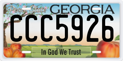 GA license plate CCC5926