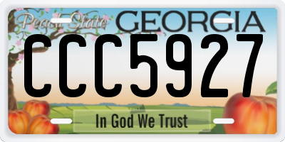 GA license plate CCC5927