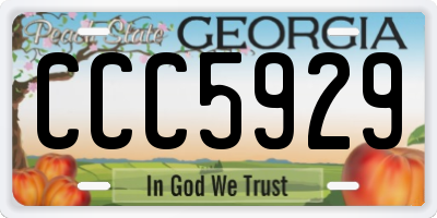 GA license plate CCC5929