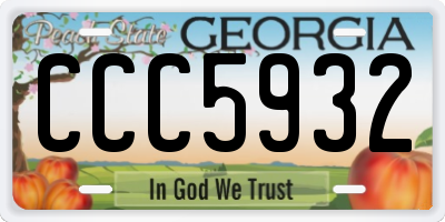 GA license plate CCC5932