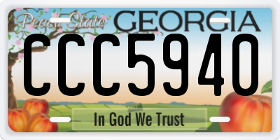GA license plate CCC5940