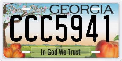 GA license plate CCC5941
