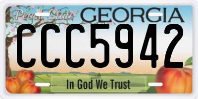 GA license plate CCC5942