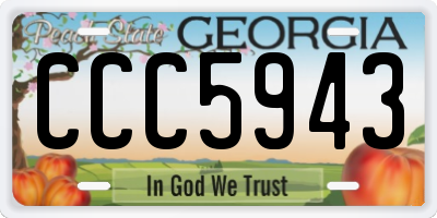 GA license plate CCC5943