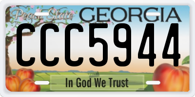GA license plate CCC5944