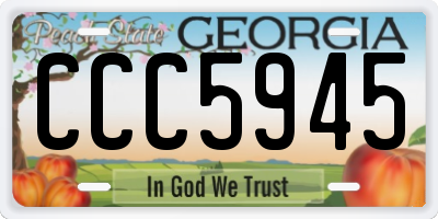 GA license plate CCC5945