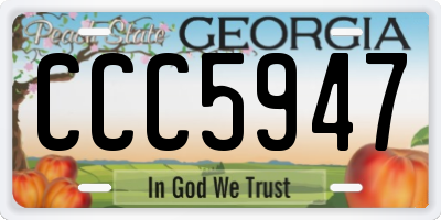 GA license plate CCC5947