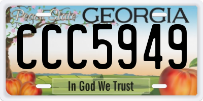 GA license plate CCC5949