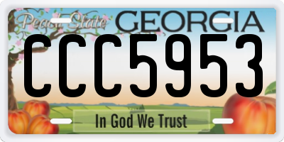 GA license plate CCC5953