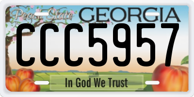 GA license plate CCC5957