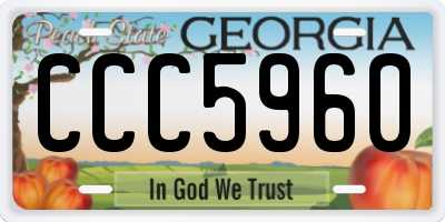 GA license plate CCC5960