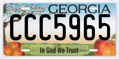GA license plate CCC5965