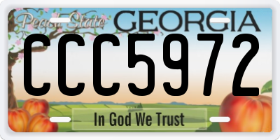 GA license plate CCC5972
