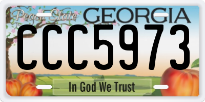 GA license plate CCC5973